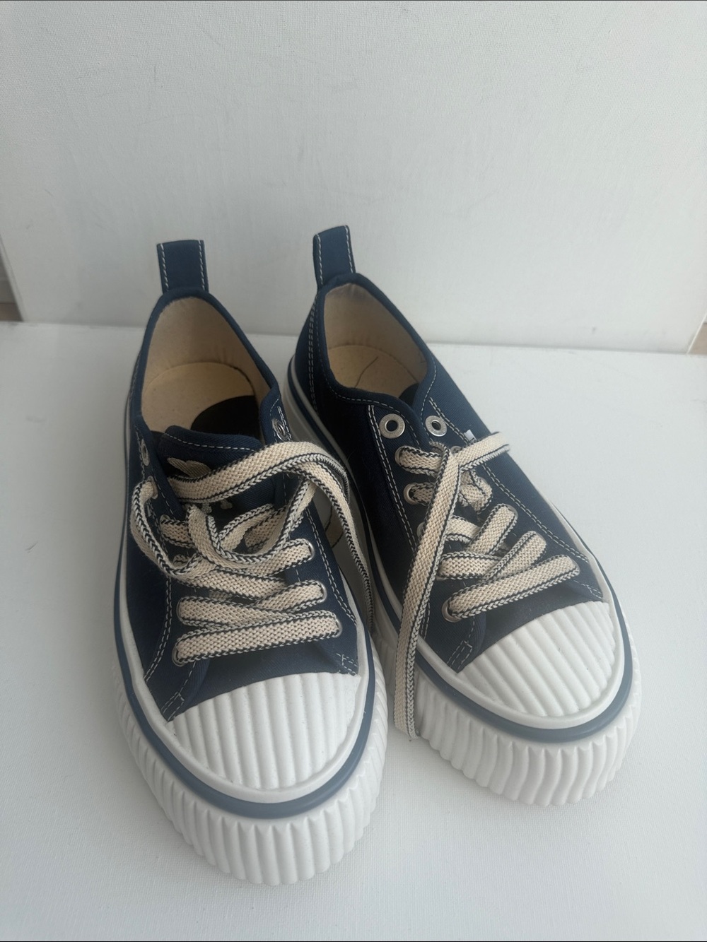 Navy canvas shoes